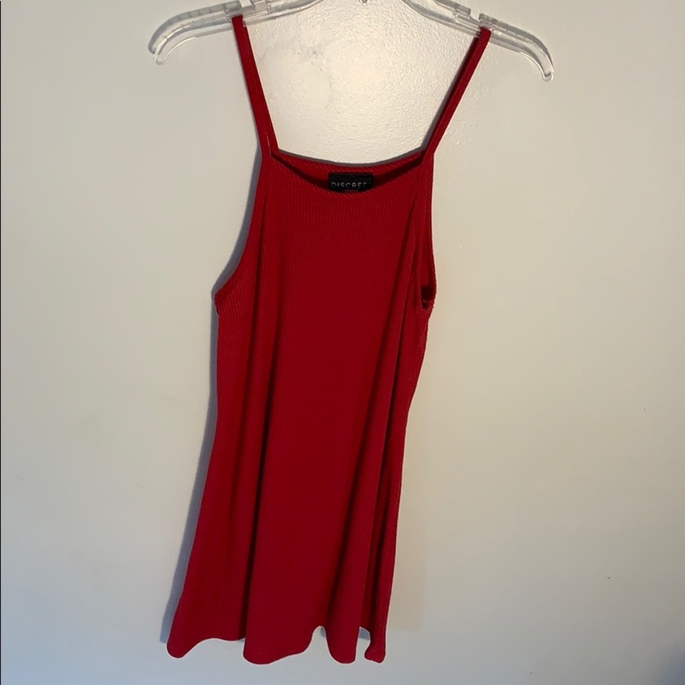 Red tank top sun dress
